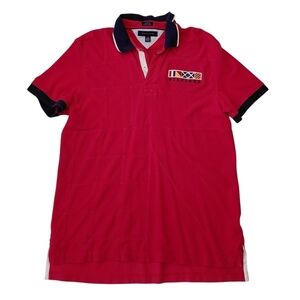Tommy Hilfiger Red Polo with Navy Accents